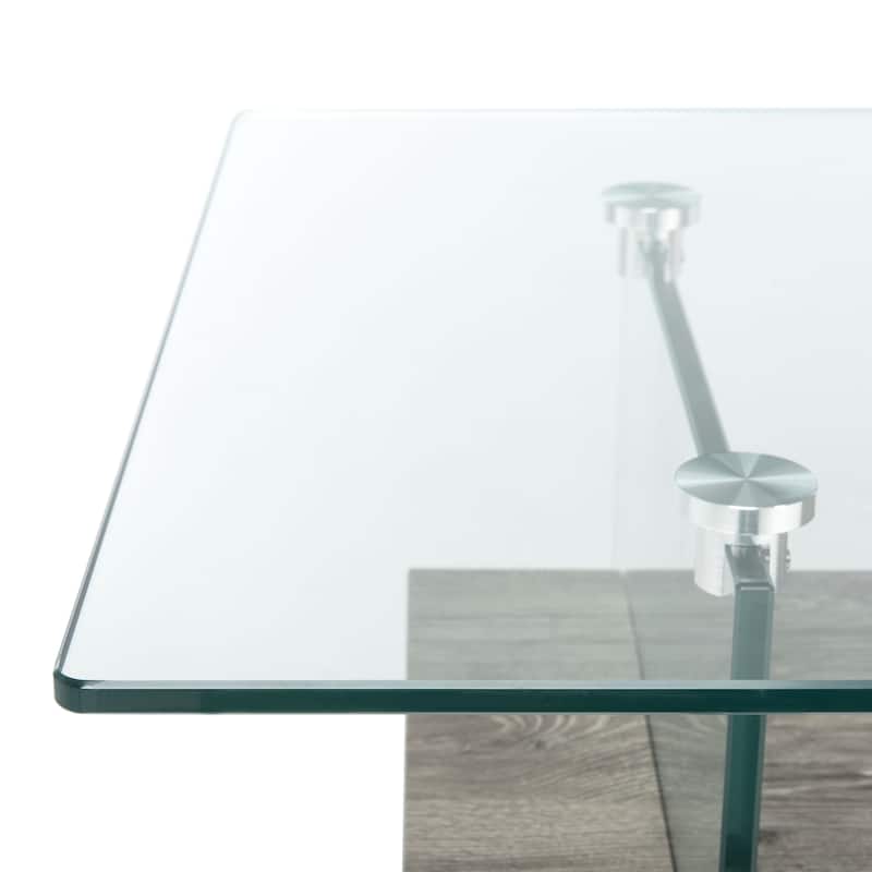 SAFAVIEH Kayley Modern Glass Coffee Table - 43.3" x 23.6" x 16.5"