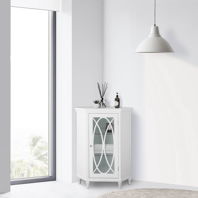 Teamson Home Florence Freestanding Corner Floor Accent Cabinet