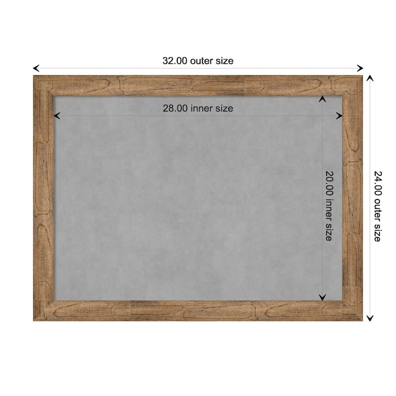 Amanti Art Owl Brown Narrow Framed Magnetic Board - Board Size 28x20