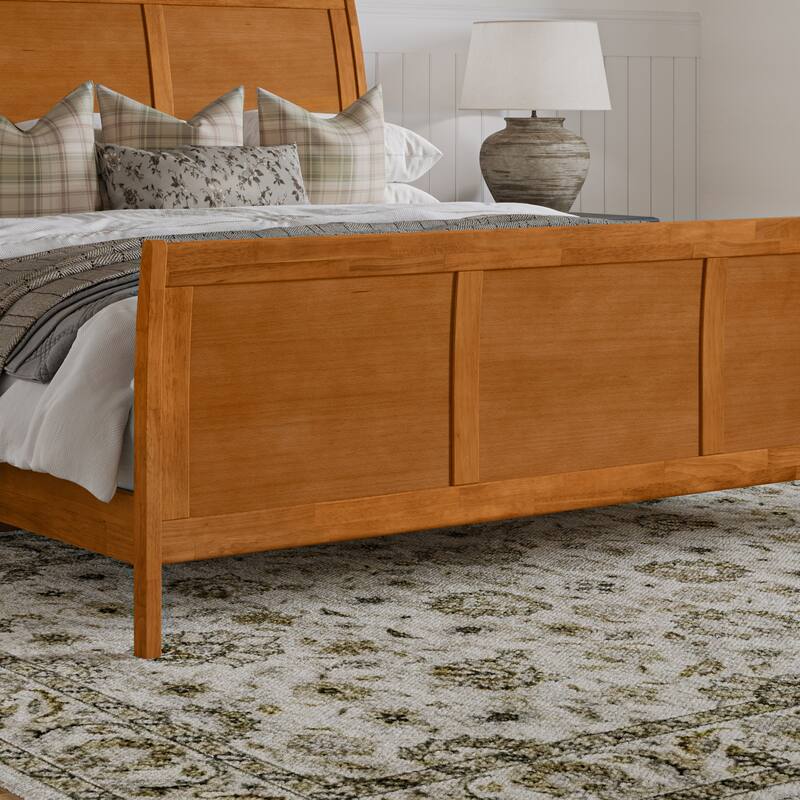 AFI, Portland Solid Wood Low Profile Platform Bed with Matching Footboard