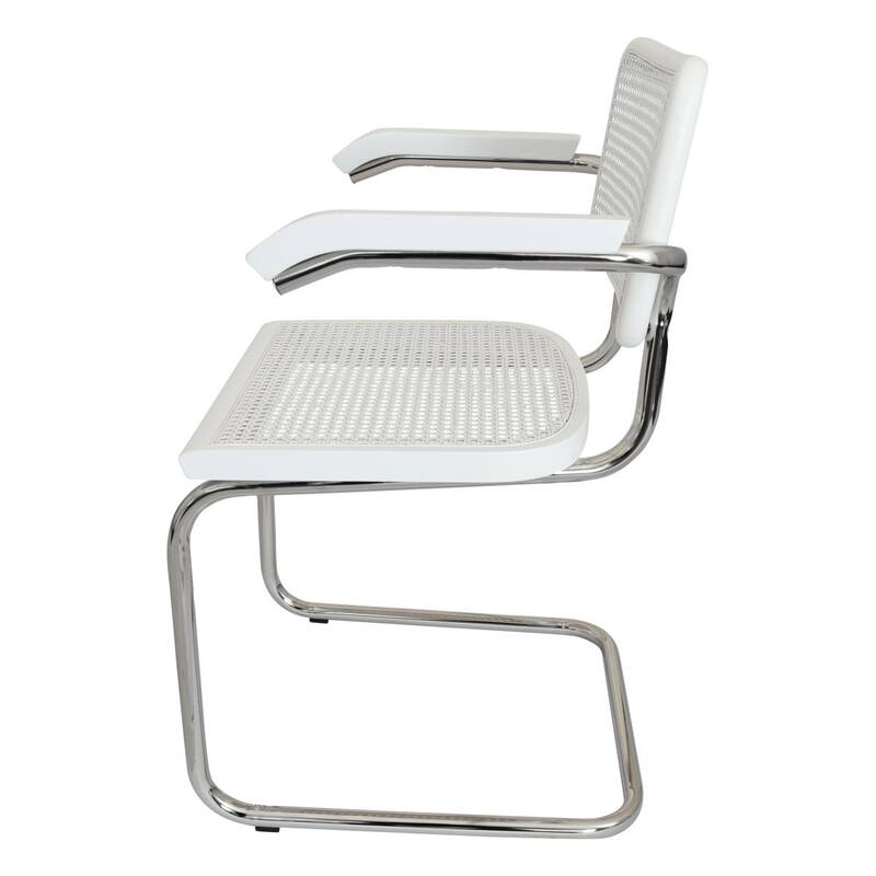 Breuer Chair Company Marcel Breuer Cesca Cane Cantilever Armchair Arm Chair w/ Chrome Steel Frame (Various Wood & Cane Colors)