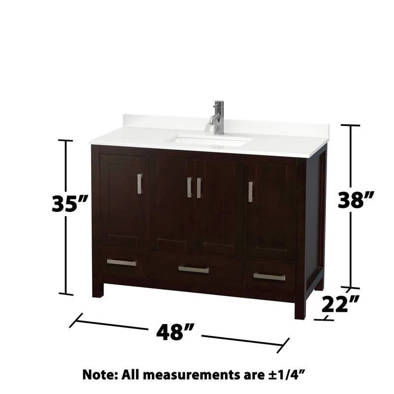 Wyndham Collection WCS141448S-QTZ-UNSMXX Sheffield 48" Free Standing