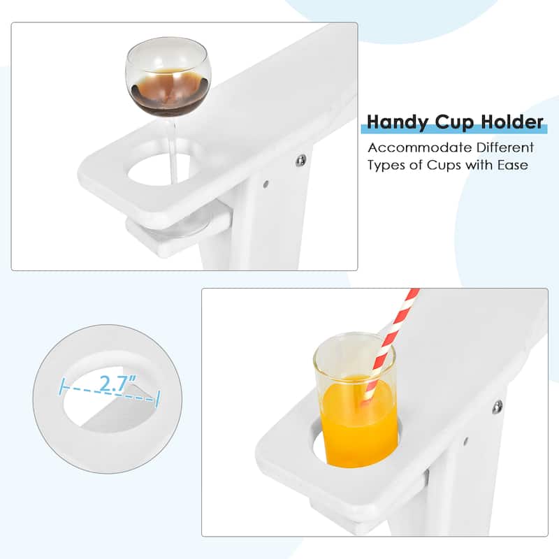 Costway Patio Adirondack Chair Weather Resistant Garden Deck W/Cup
