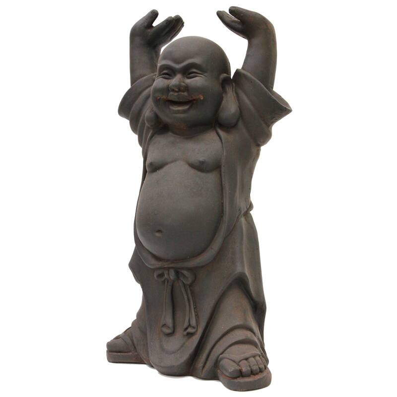 17.5" Buddha with Hands Up Outdoor Garden Statue
