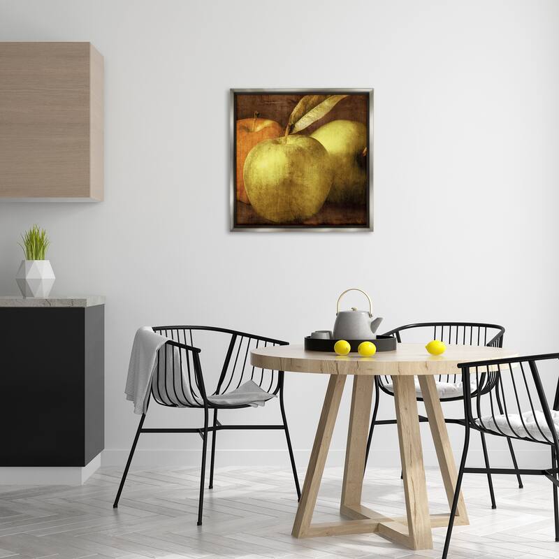 Stupell Vintage Apples Close Up Framed Floater Canvas Wall Art Design By Caroline Kelly