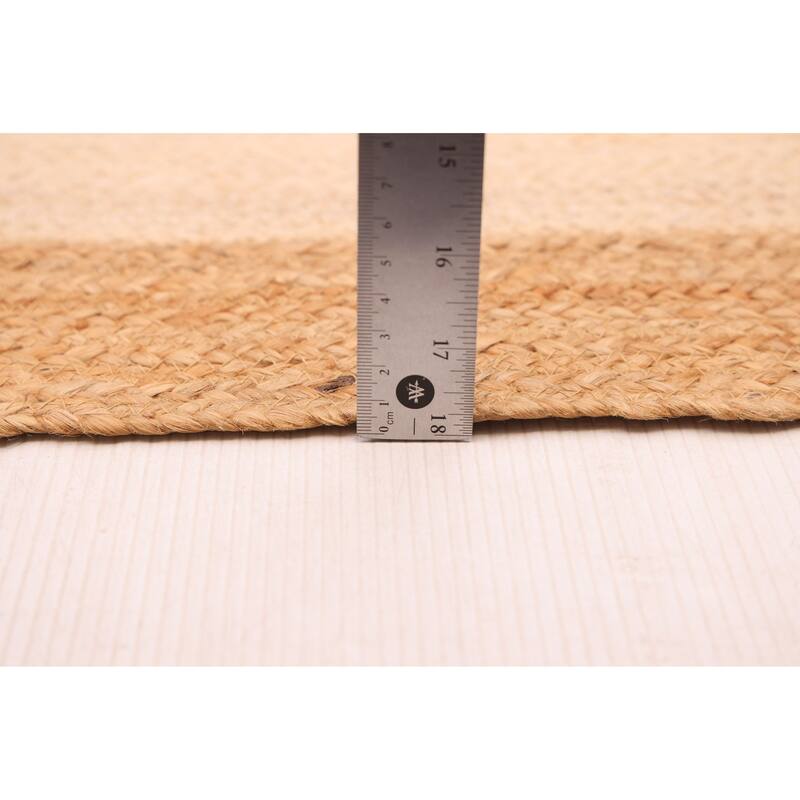 ECARPETGALLERY Flat-Weave Palas Denizli Ivory, Tan Jute Rug - 4'0 x 6'0