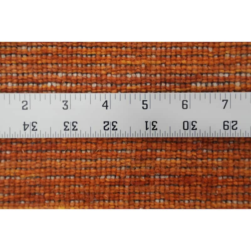 Hand Knotted Oriental 100% Wool Carpet Tribal Animal Pictorial Oranges & Rust Gabbeh Area Rug - 8' 0'' X 7' 11''