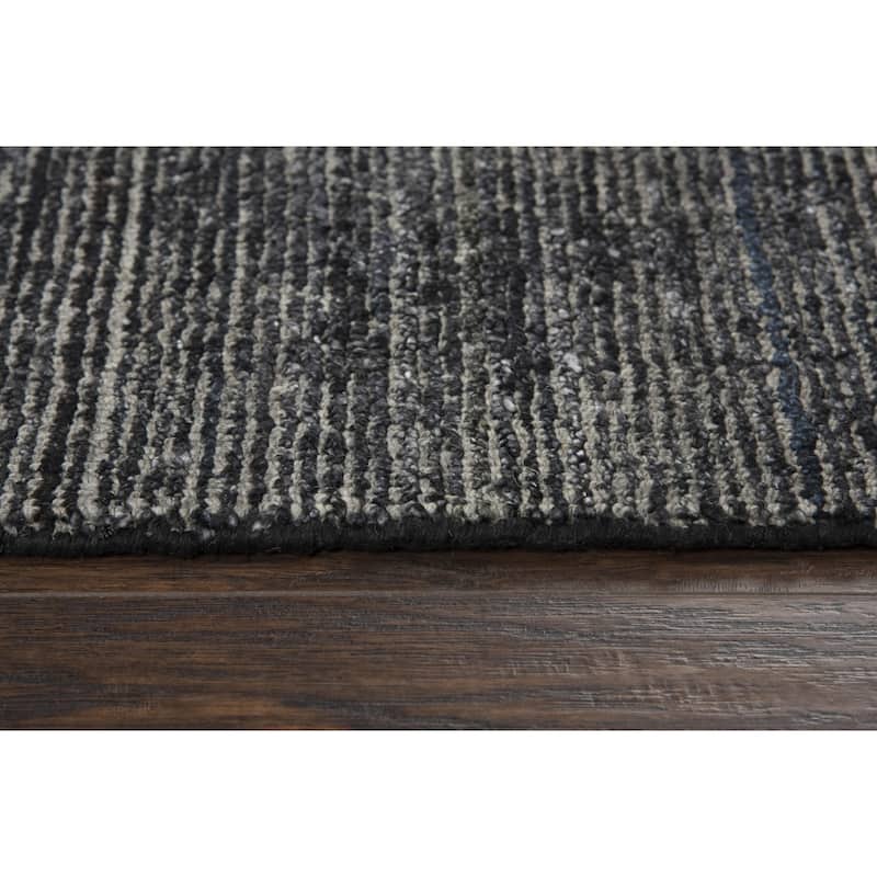 Alora Decor Demure Solid Charcoal Black Hand-tufted Wool Blend Rug