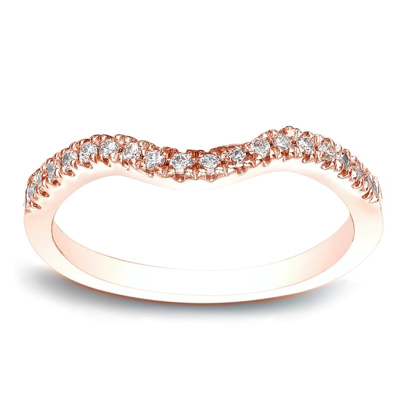 Auriya 1/4ctw Curved Diamond Wedding Band 14k Gold