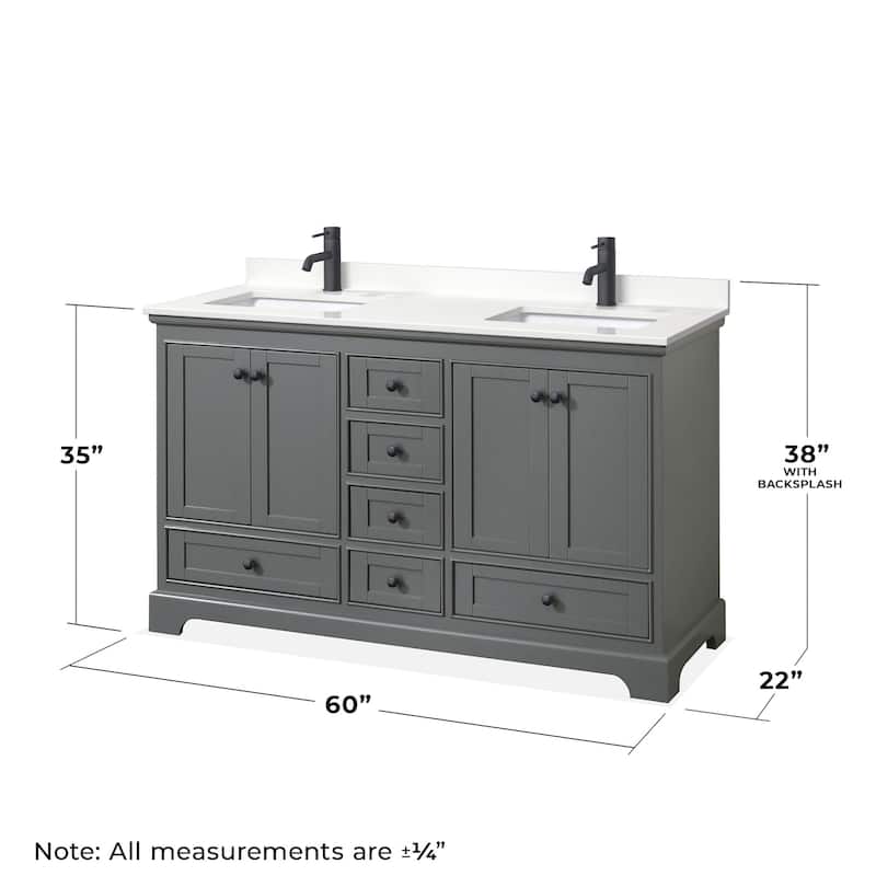 Wyndham Collection WCS202060D-QTZ-UNSMED Deborah 60" Free Standing
