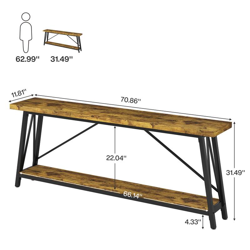 70.9-Inch Extra Long Wood Console Sofa Table for Entryway