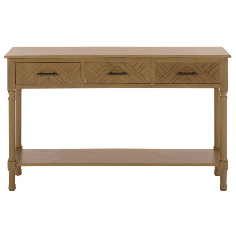 SAFAVIEH Jeanie 3-Drawer Bottom Shelf Console Table - 47.3" W x 13" L x 29.5" H - 47"W x 13"D x 30"H