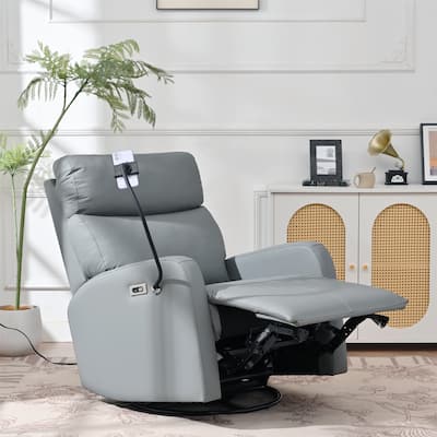 270° Power Swivel Glider Rocking Recliner Chair with USB Ports