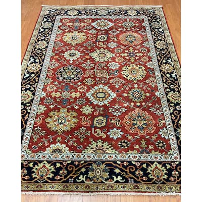 HERAT ORIENTAL Hand-knotted Indo 5'1 x 7' Serapi Wool Rug - 5'1x7'