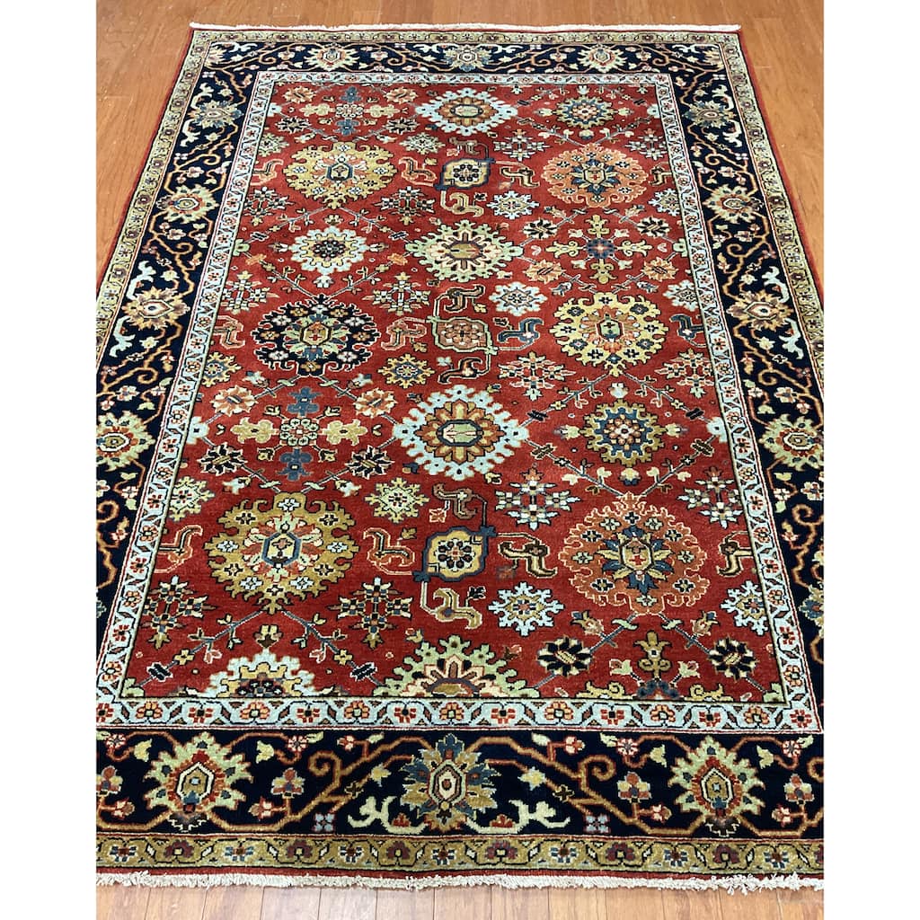 HERAT ORIENTAL Hand-knotted Indo 5'1 x 7' Serapi Wool Rug - 5'1x7'