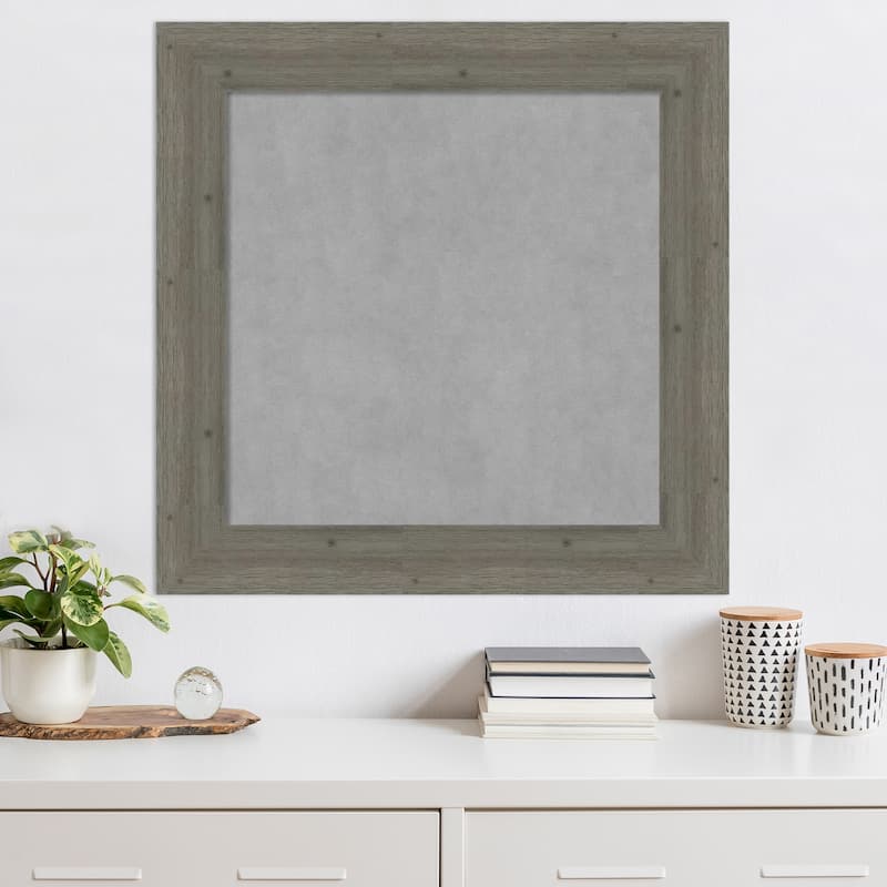 Amanti Art Fencepost Grey Framed Magnetic Board