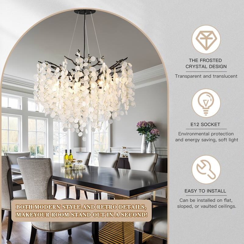 Modern Crystal Chandelier, Tree Branch Chandeliers Adjustable Height
