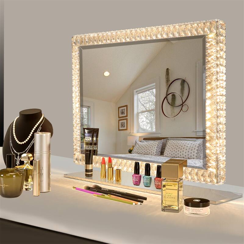 LED Crystal Mirror Light With Dimmable Lights