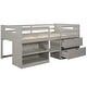 preview thumbnail 3 of 17, Multifunctional Design Loft Bed with Two Shelves and Two Drawers, Maximized Storage Space, Twin Size, Grey