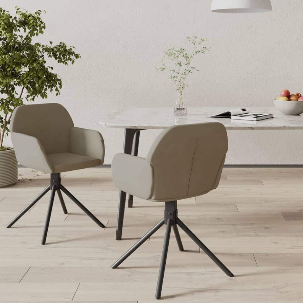 vidaXL Swivel Dining Chairs 2 Pcs Accent Chair for Kitchen Living Room Velvet - 21.3" x 23" x 31.3"
