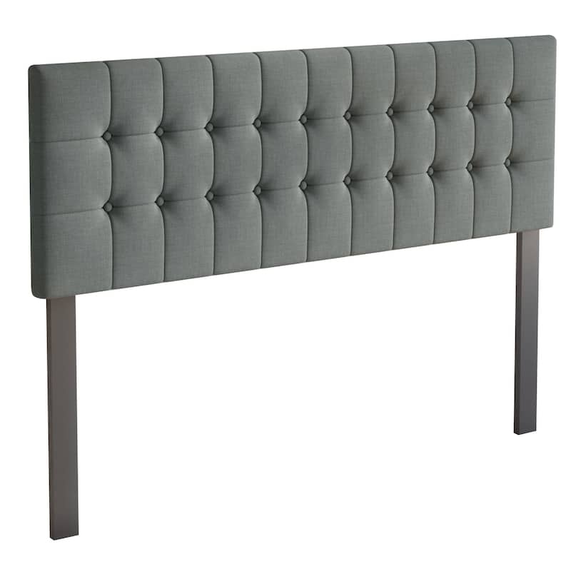 CraftPorch Linen Button Tufted Upholstered Adjustable Headboard - Light Grey - Queen