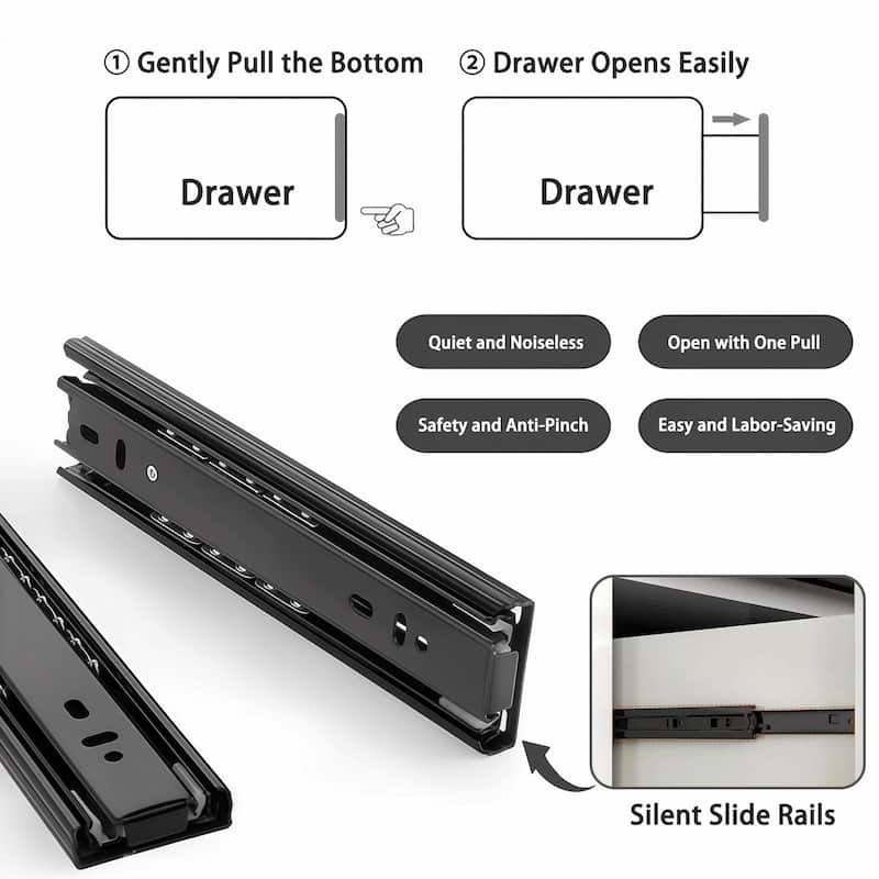 6 Drawer Black Dresser, Modern Bedroom Dresser with Spacious Countertop