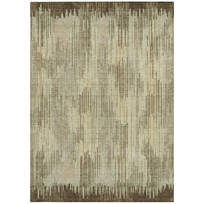 HomeRoots Striped Transitional Rectangle Outdoor Rug