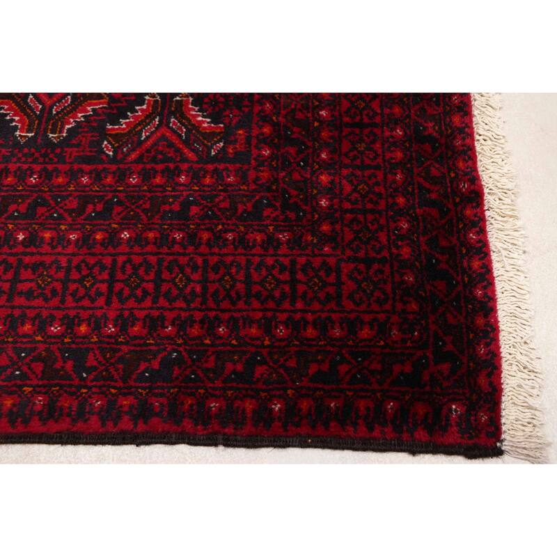 ECARPETGALLERY Hand-knotted Teimani Red Wool Rug - 3'7 x 6'4
