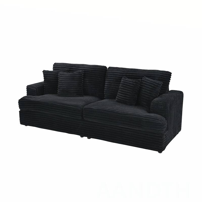 3-Seat corduroy Sofe With 4 Pillows