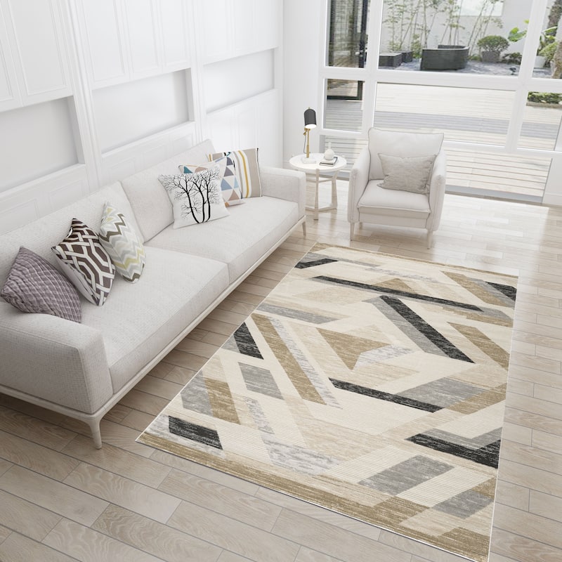 Traditional Grey/Beige Oriental Area Rug
