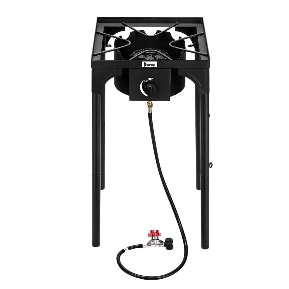 Single Burner Portable Cast Iron Patio Cooking Burner - N/A