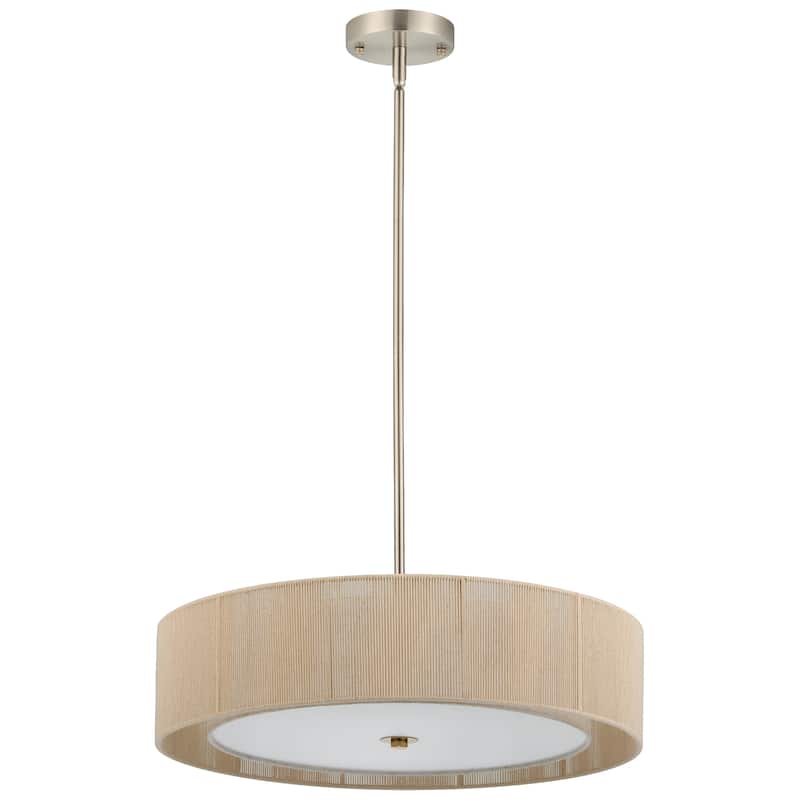 CO-Z 3-Light 20"W Double Drum Fabric Pendant Chandelier