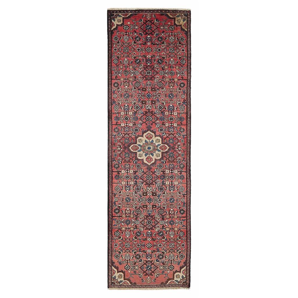ECARPETGALLERY Hand-knotted Andelz Red Wool Rug - 2'9 x 9'7