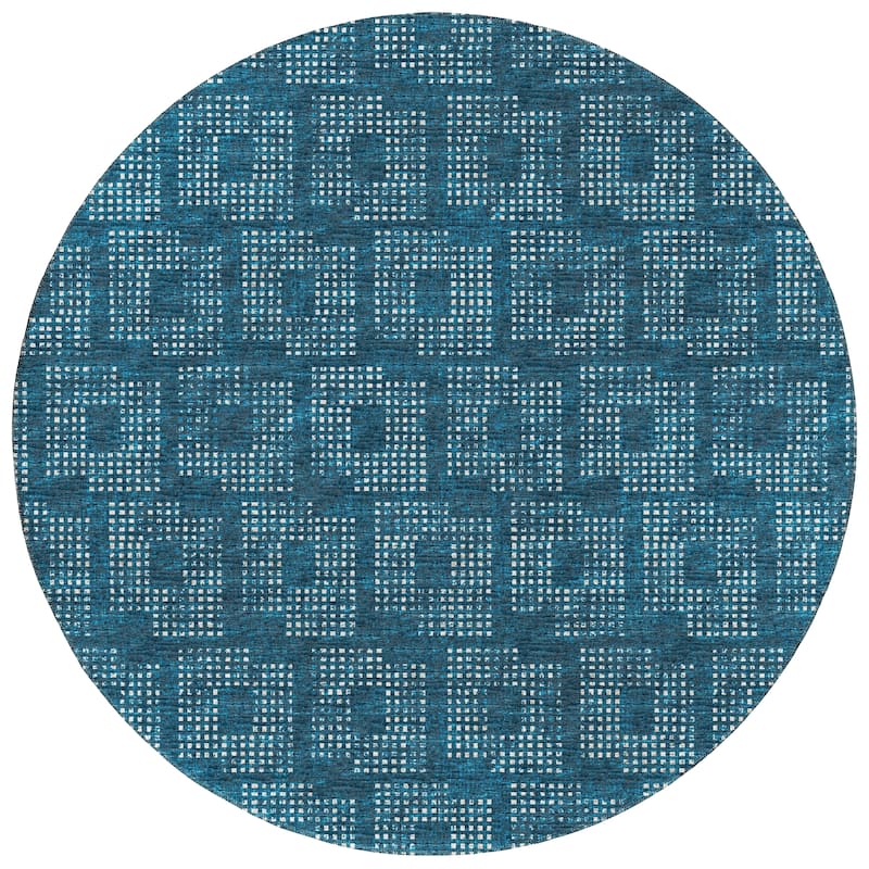 Indoor/ Outdoor Eleanor Modern Houndstooth Washable Rug