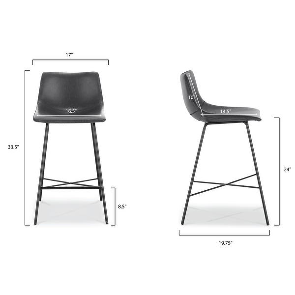 Poly and Bark Paxton 24 inch Counter Stool Set of 3 On Sale