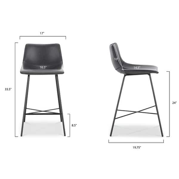 dimension image slide 0 of 4, Poly & Bark Paxton 24-inch Counter Stool (Set of 3)