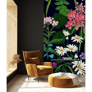 Dark Wallpaper with Flowers Peel and Stick and Prepasted - Bed Bath ...