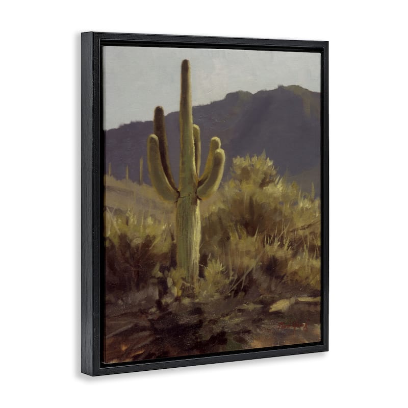 Stupell Bold Cactus Mountain Overlook Framed Floater Canvas Wall Art Design By Paco Young