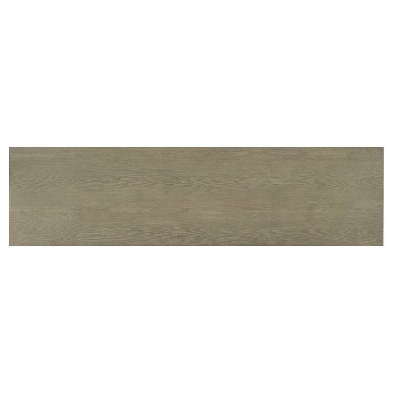 Wooden Console Table, Farmhouse Entryway Table with Oak Veneer Top and Rubberwood Curved Legs