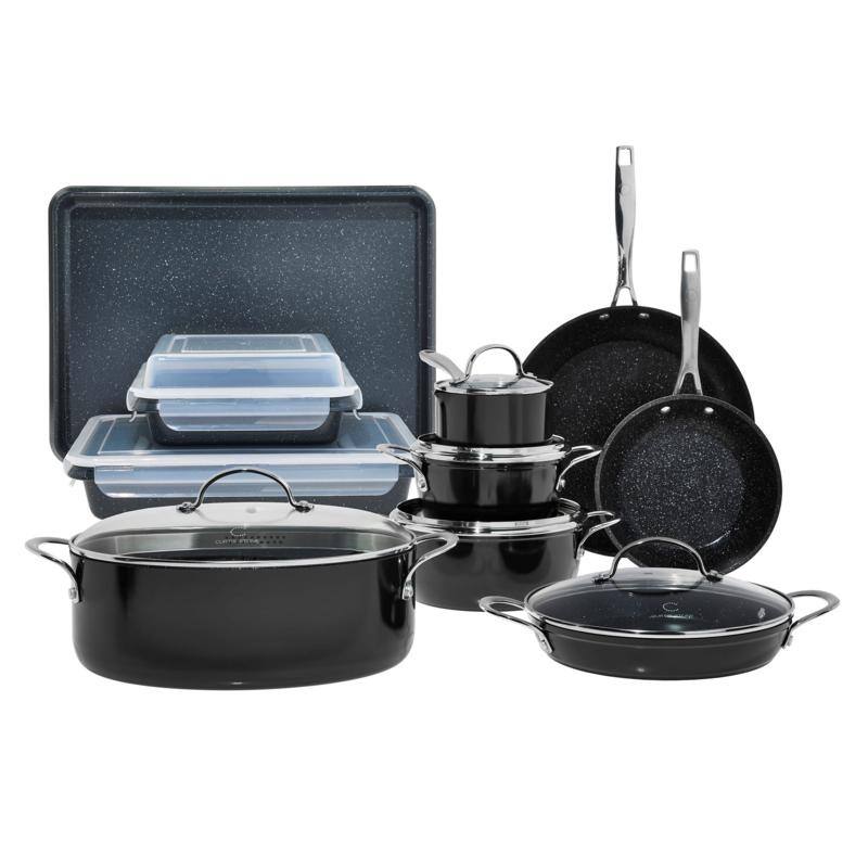 Curtis Stone 17-piece All-Purpose Cookware Set Refurbished - Black