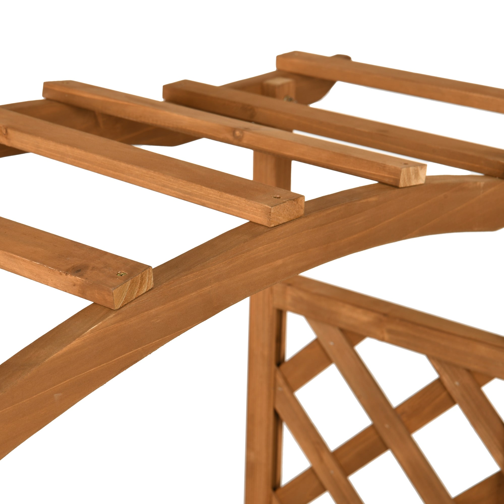 Moasis Outdoor Wood Planter Box with Arch Trellis