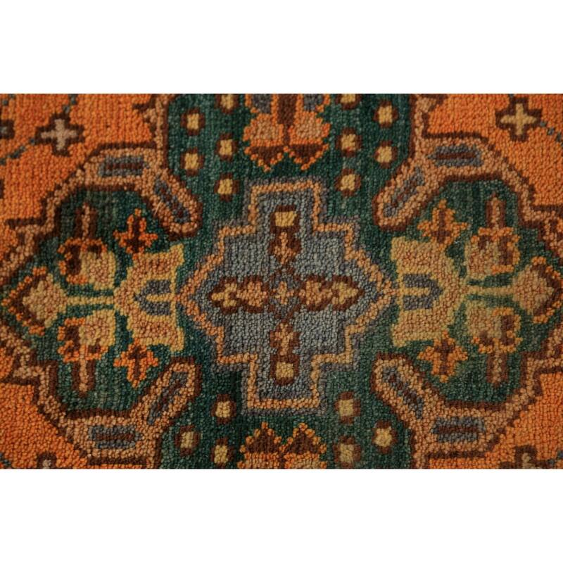Orange Kazak Indian Runner Rug Hand-Knotted Wool Carpet - 2'6"x 9'11"