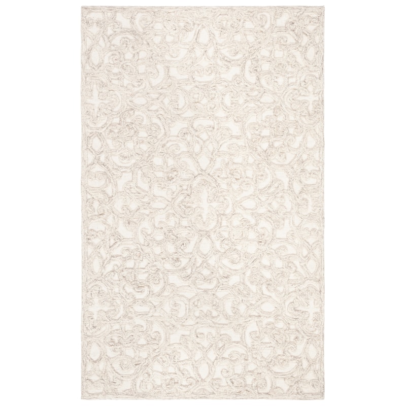 SAFAVIEH Handmade Trace Megane Modern Wool Rug - 2'6" x 4' - Camel/Ivory