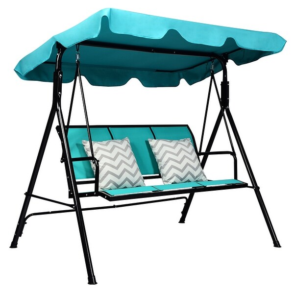 costway outdoor patio swing canopy 3 person canopy swing chair patio hammock