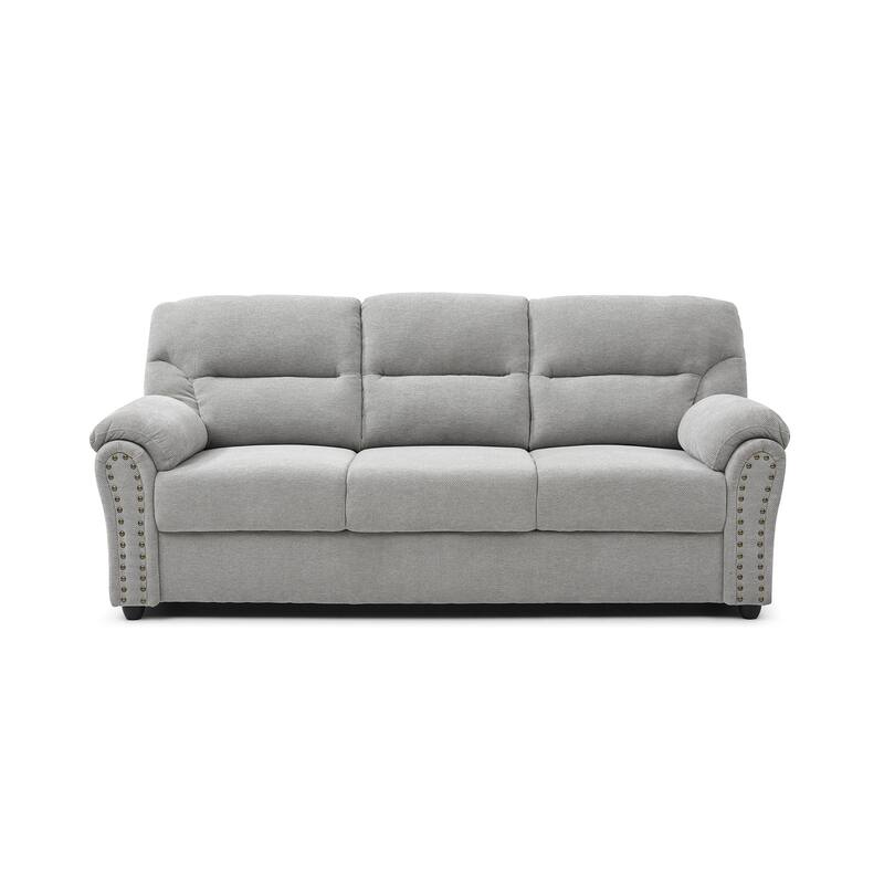 Hamilton 82 in. Pillow Top Arm Polyester Straight Sofa - Gray