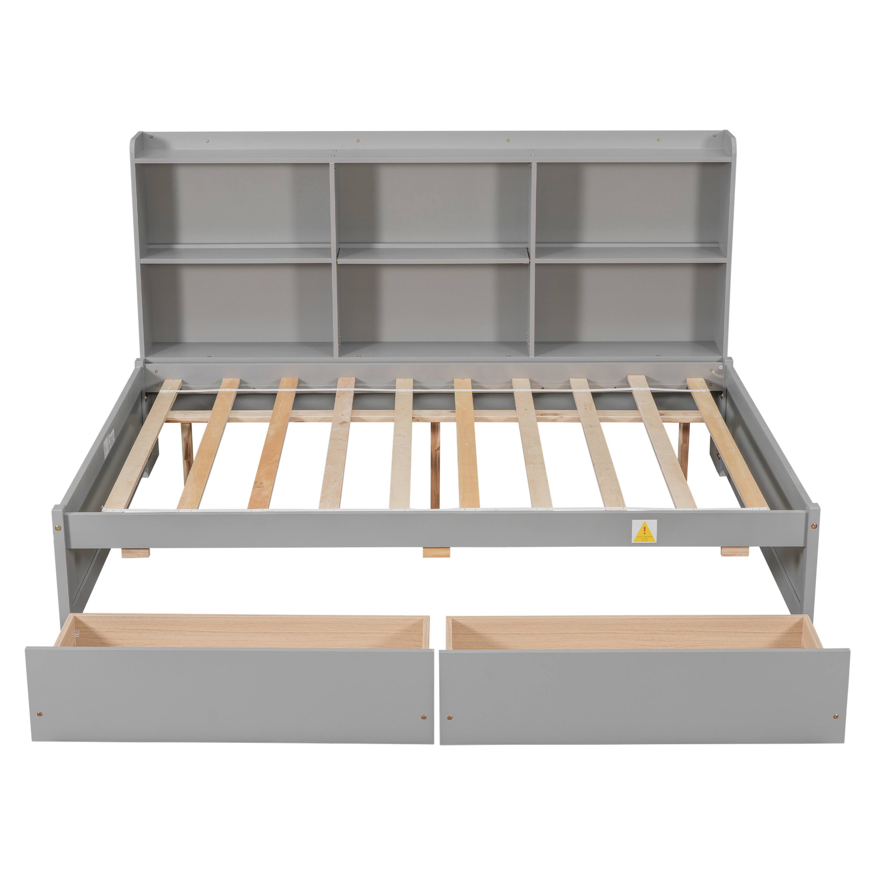 Full Bed with Side Bookcase, Drawers Bed Bath & Beyond 39994744