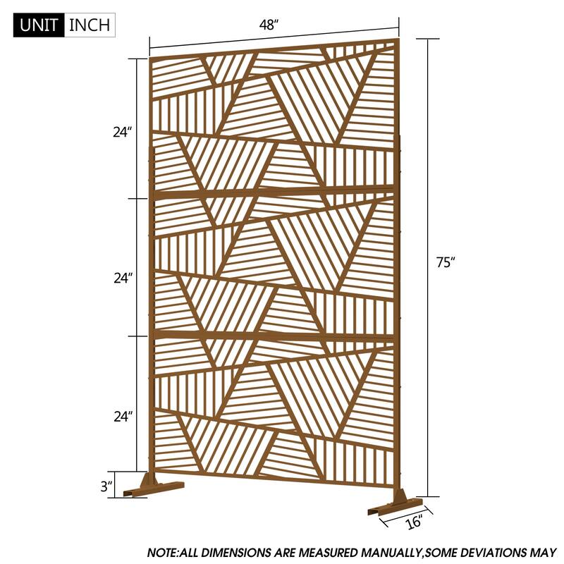 Metal Privacy Screen Wall Decoration Free Standing-6.3 ft. H X 4 ft. W