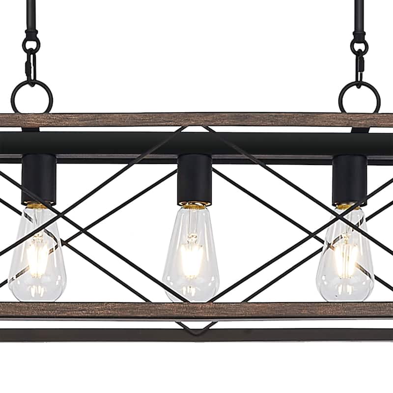 Farmhouse 7-light Linear Rectangle Chandelier - 48