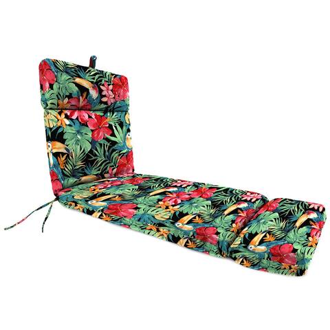 72" x 21" French Edge Outdoor Chaise Lounge Cushion with Ties