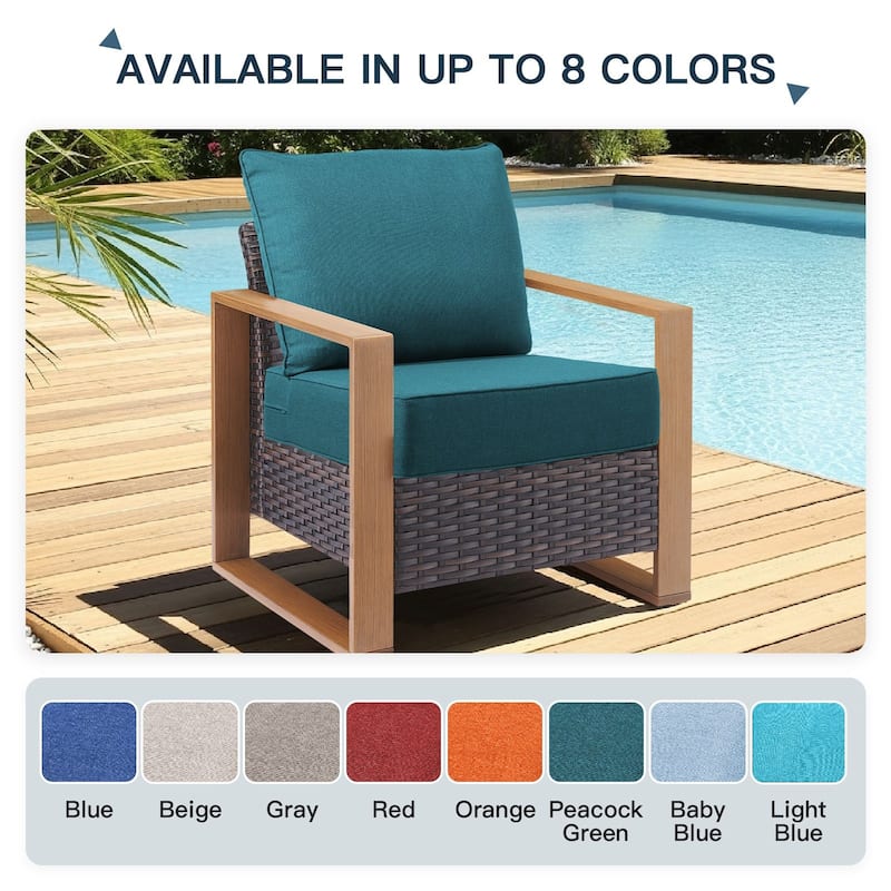 Pocassy 22"x24"x6" Inch Thick Cushions Pillows Indoor Outdoor Cushion 4 Set